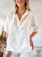 BLUSA DE LINO CON BRILLO - Imagen 2